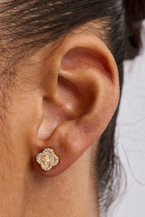 Ohrstecker mit Emaille-Verzierung – 10 mm – Gold