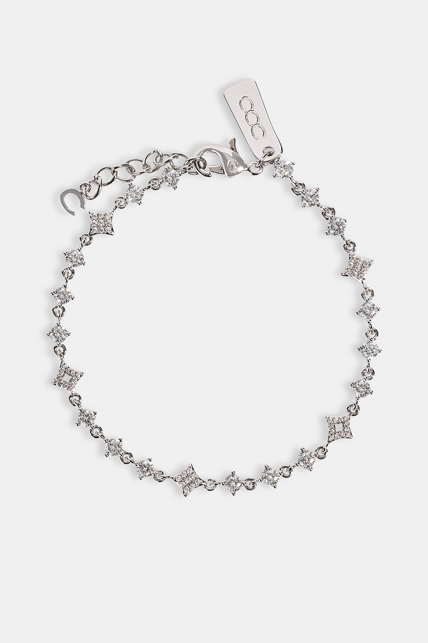 Iced & Mother Of Pearl Motif Bracelet - 6mm - White