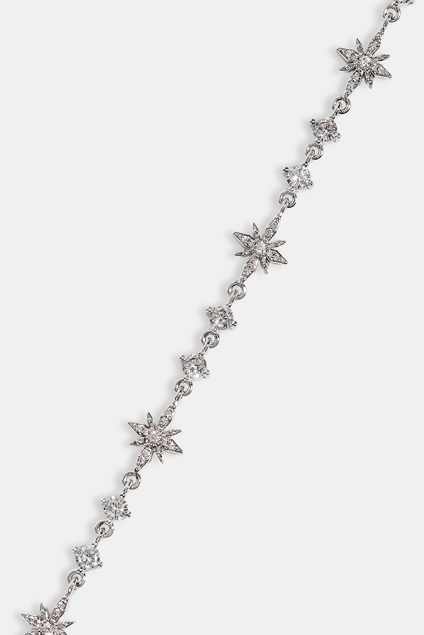 Iced Multi Star & CZ Stone Bracelet - 6mm - White