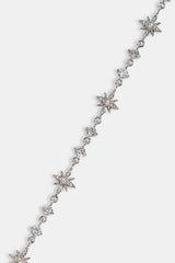 Iced Multi Star & CZ Stone Bracelet - 6mm - White
