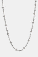 Iced Multi Star & CZ Stone Chain - 6mm - White