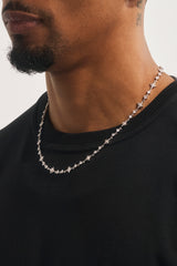 Iced Multi Star & CZ Stone Chain - 6mm - White