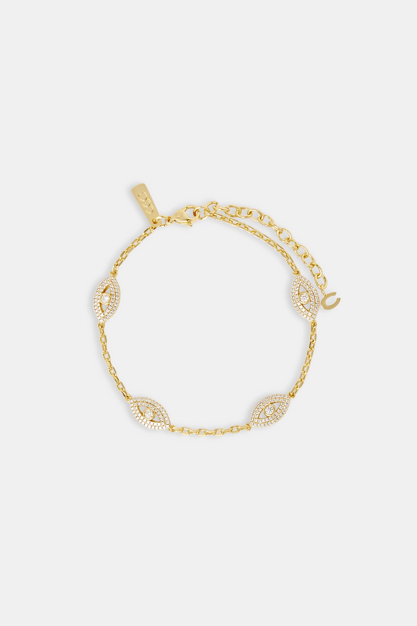 Iced Evil Eye Rolo Anklet - 8mm