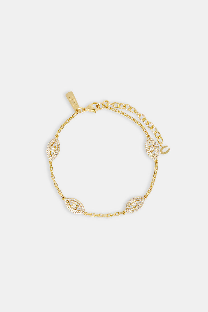 Iced Evil Eye Rolo Anklet - 8mm