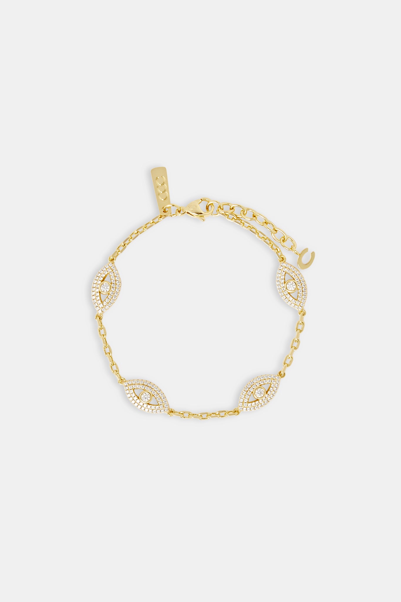 Iced Evil Eye Rolo Armband - 8mm