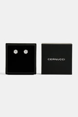 Iced Floral Stud Earrings - 8mm - White & Small Premium Gift Box
