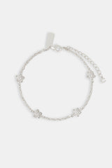 Iced Flower Rolo Anklet - 8mm