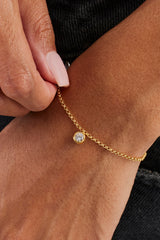 Iced Gemstone Micro Bracelet - 6mm - Gold