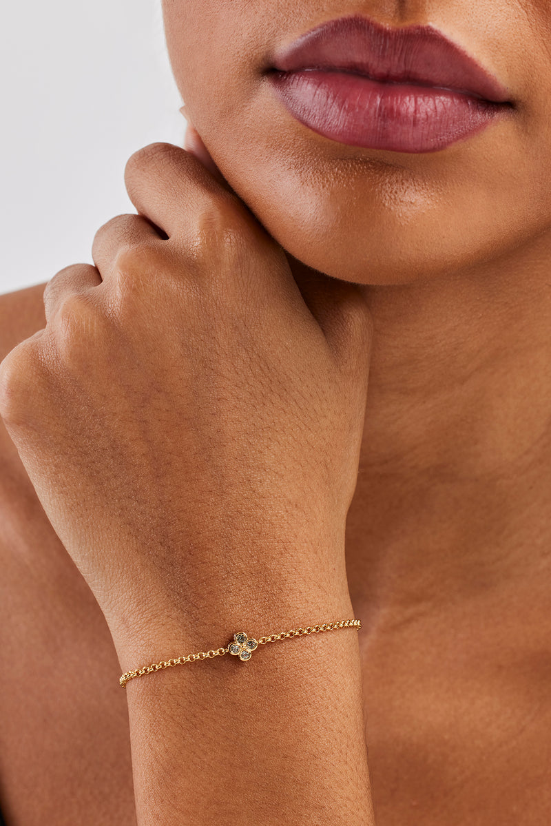 Rolo-Armband mit eisgrünem Motiv – 6 mm – Gold