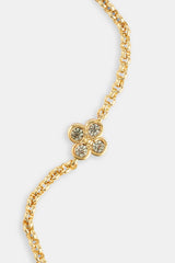 Rolo-Armband mit eisgrünem Motiv – 6 mm – Gold