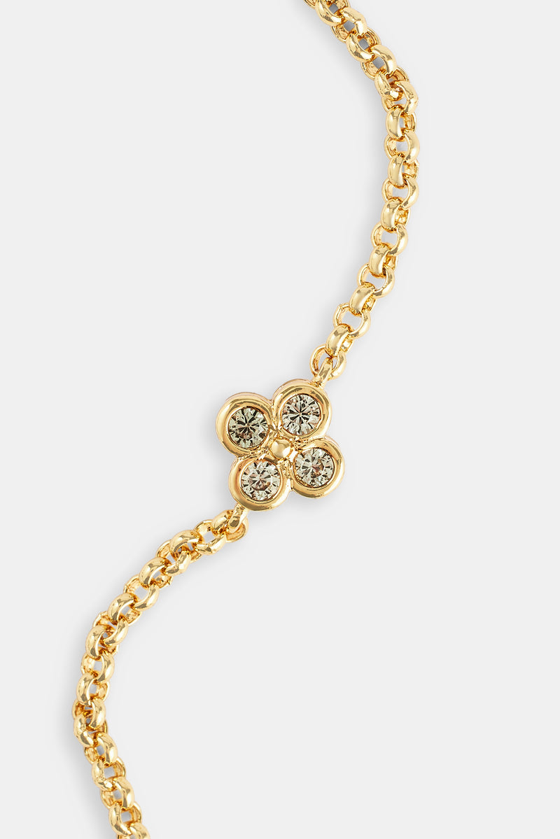 Rolo-Armband mit eisgrünem Motiv – 6 mm – Gold