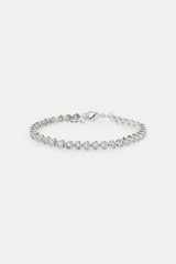 Iced Horizontal Heart Tennis Bracelet - 3mm