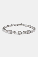 Iced Multi Gemstone Tennis Bracelet - 3mm - White