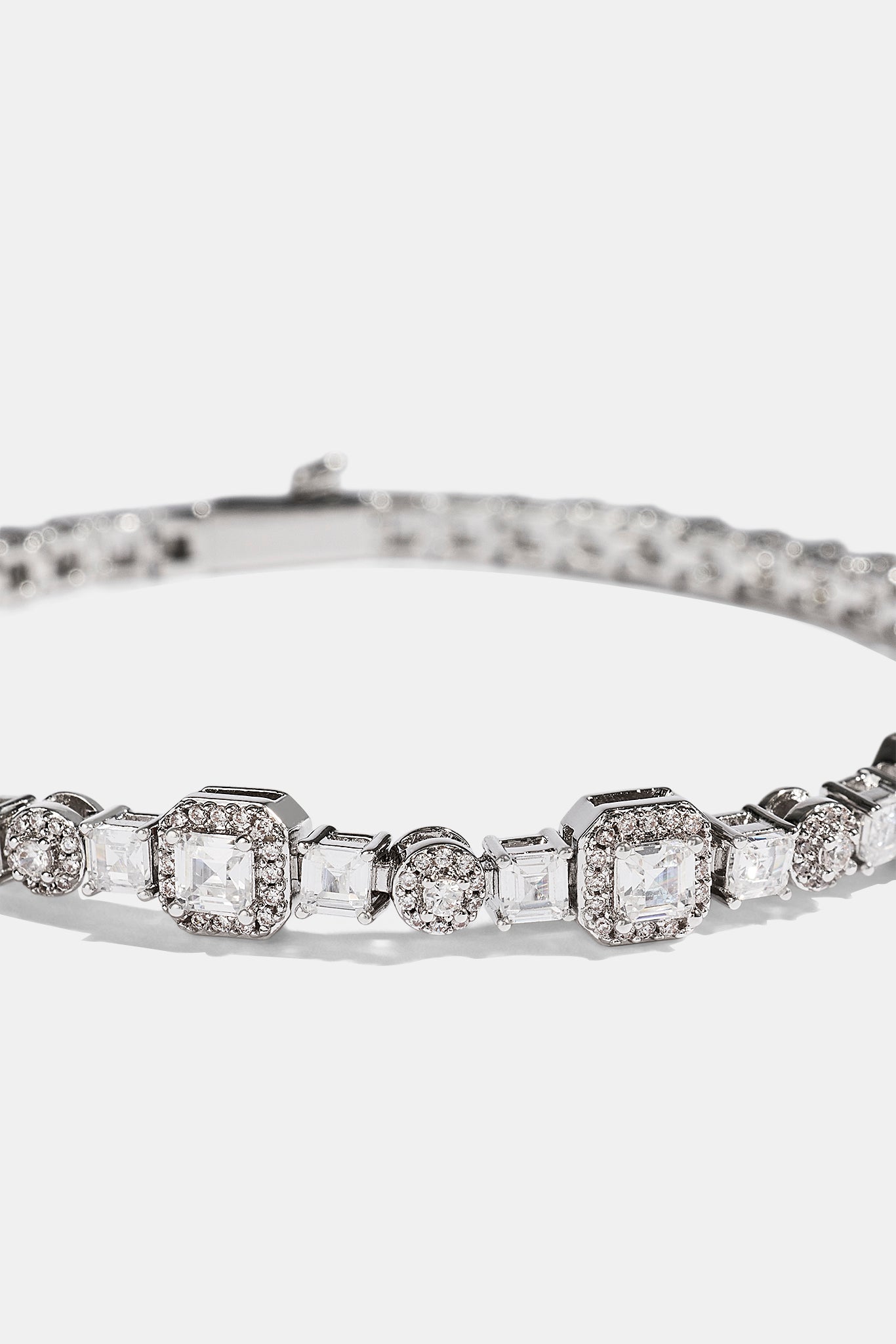 Iced Multi Gemstone Tennis Bracelet - 3mm - White