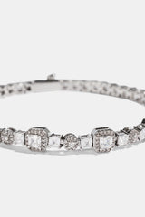 Iced Multi Gemstone Tennis Bracelet - 3mm - White