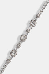Iced Multi Gemstone Tennis Bracelet - 3mm - White