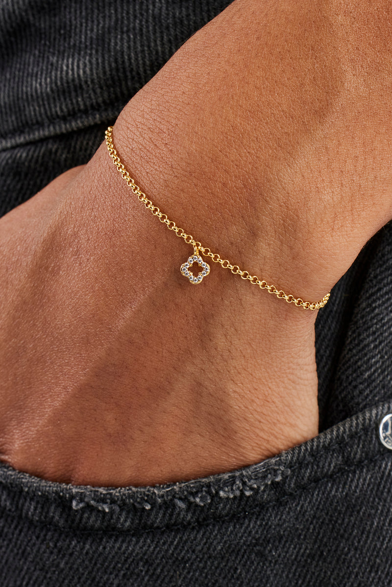 Mikroarmband mit Eismotiv-Umriss – 6 mm – Gold