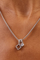 Iced Motif Outline & Gemstone Necklace - 10mm