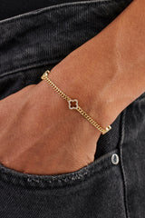 Mikro-kubanisches Armband mit Eismotiv-Umriss – 2,5 mm