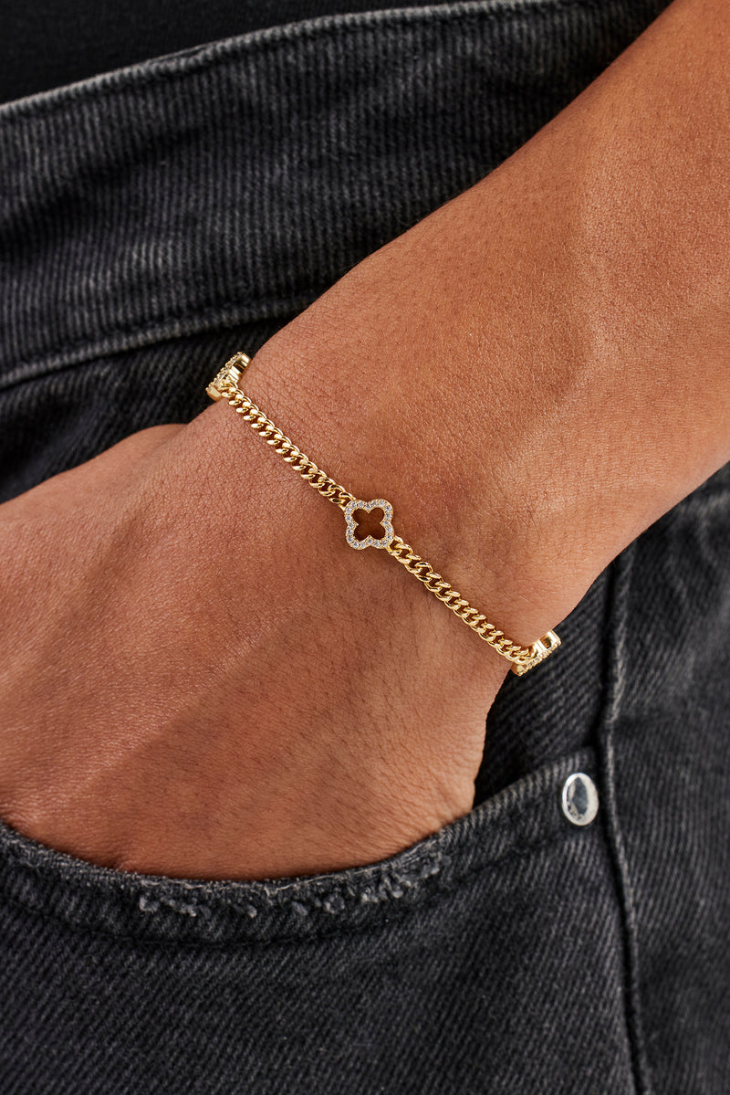 Mikro-kubanisches Armband mit Eismotiv-Umriss – 2,5 mm