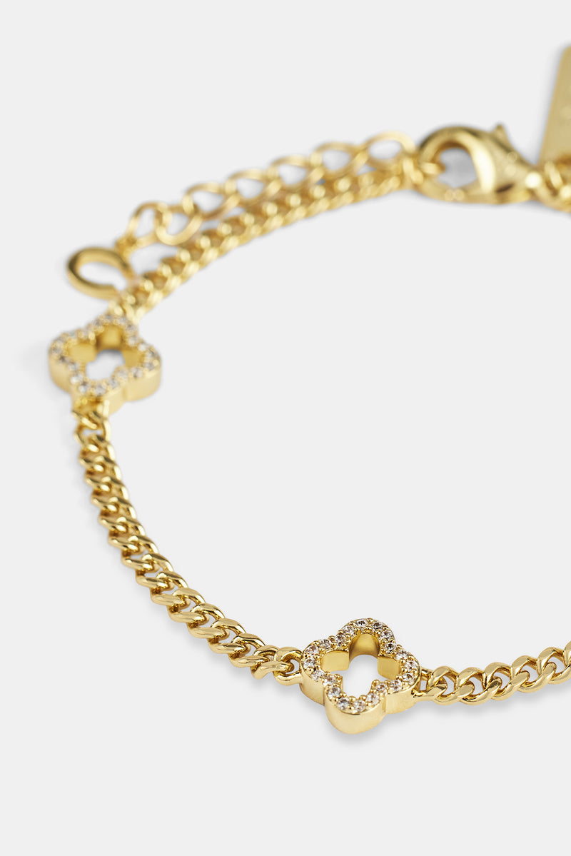 Mikro-kubanisches Armband mit Eismotiv-Umriss – 2,5 mm