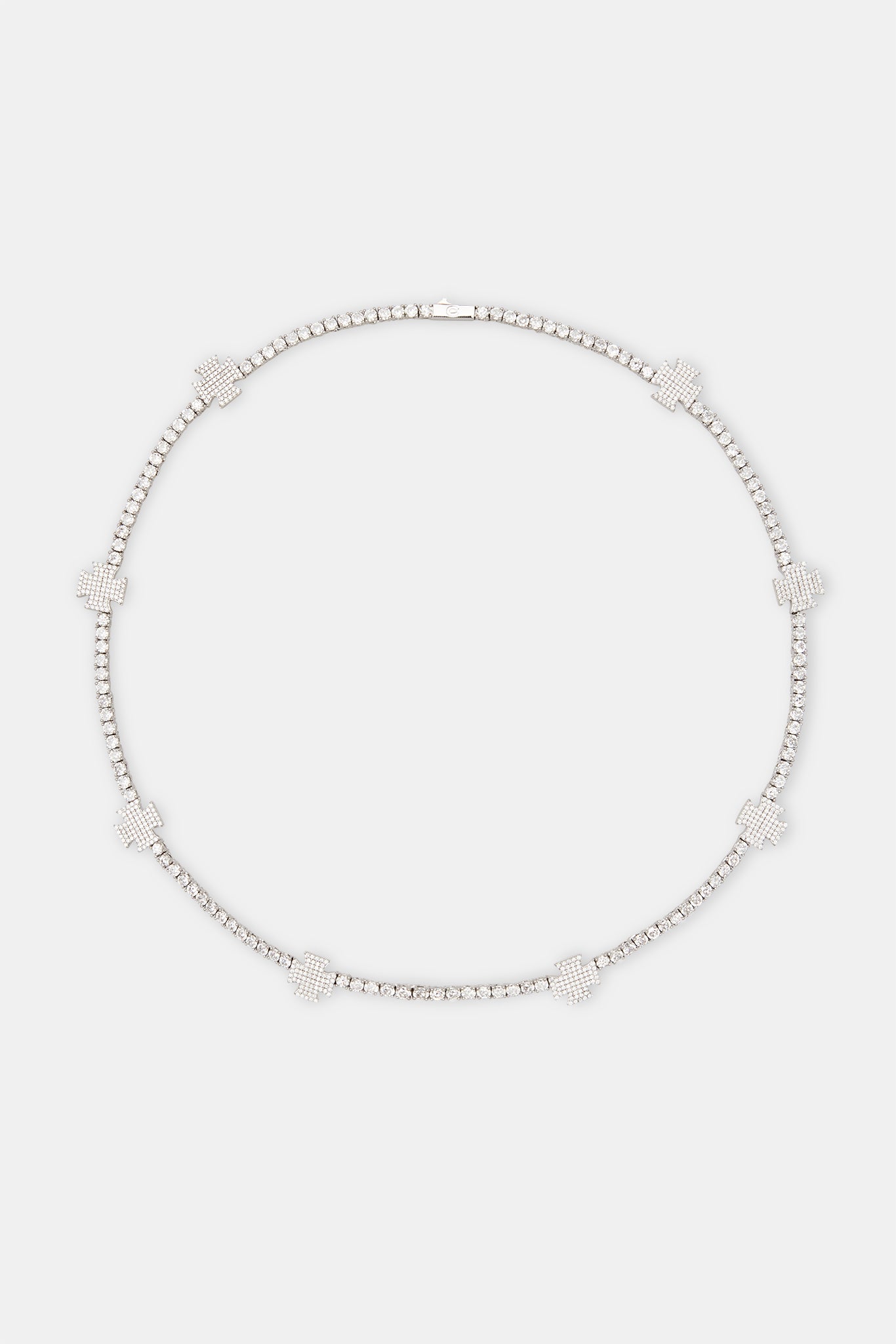 Iced Cross Motif Tennis Chain - 3mm