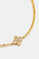 Iced Motif Rolo Bracelet - 6mm - Gold