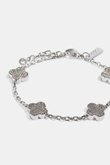 Iced Motif Rolo Link Bracelet - 12mm - White
