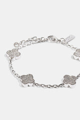 Iced Motif Rolo Link Bracelet - 12mm - White