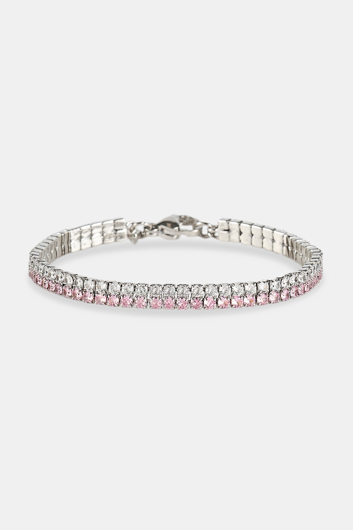 Iced & Pink Double Tennis Bracelet - 5mm