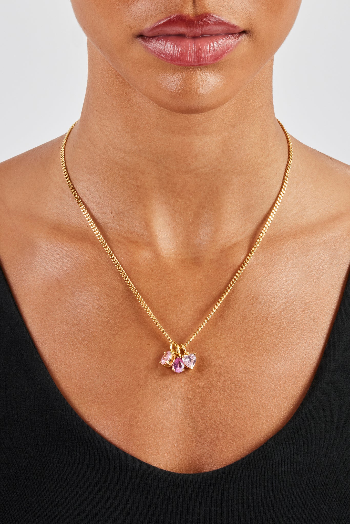 Iced Pink Layered Gemstone Necklace - 10mm