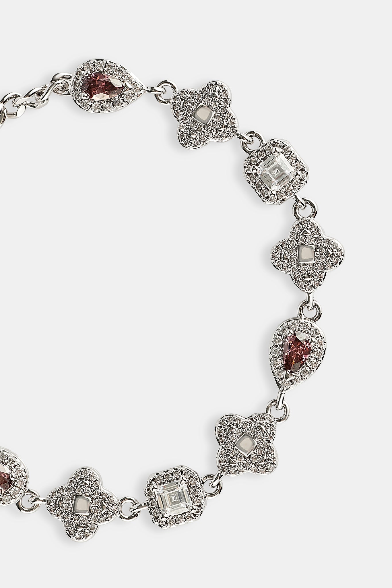 Eisrosa Armband im kubanischen Stil mit mehreren Edelsteinen – 3 mm