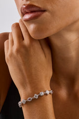 Eisrosa Armband im kubanischen Stil mit mehreren Edelsteinen – 3 mm