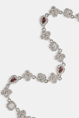 Iced Pink Multi Gemstone Cuban Chain - 3mm