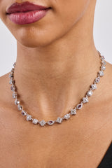 Iced Pink Multi Gemstone Cuban Chain - 3mm