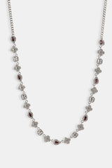 Iced Pink Multi Gemstone Cuban Chain - 3mm