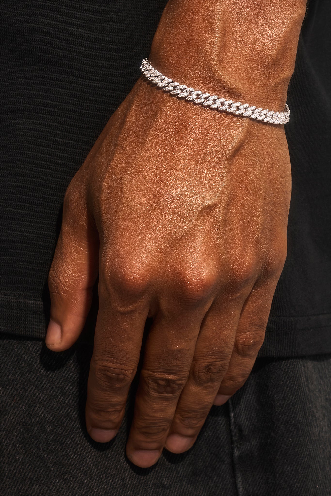 Iced Prong Cuban Bracelet - 5mm - White