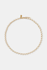 Iced Round Stone Chain - 6mm - Gold