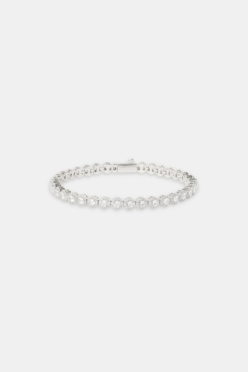 Iced Round Cluster Tennis Bracelet - 6mm