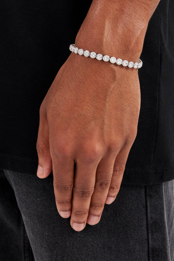 Iced Round Cluster Tennisarmband – 6 mm