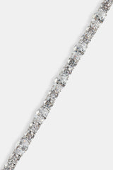 Iced Round & Oval Stone Tennis Bracelet - 6mm