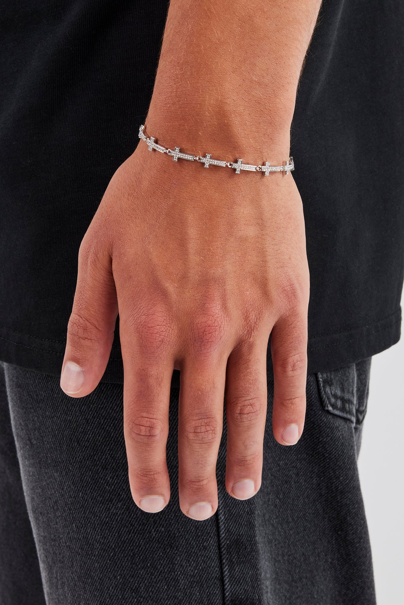 Iced Cross Verbindungsarmband - 6mm