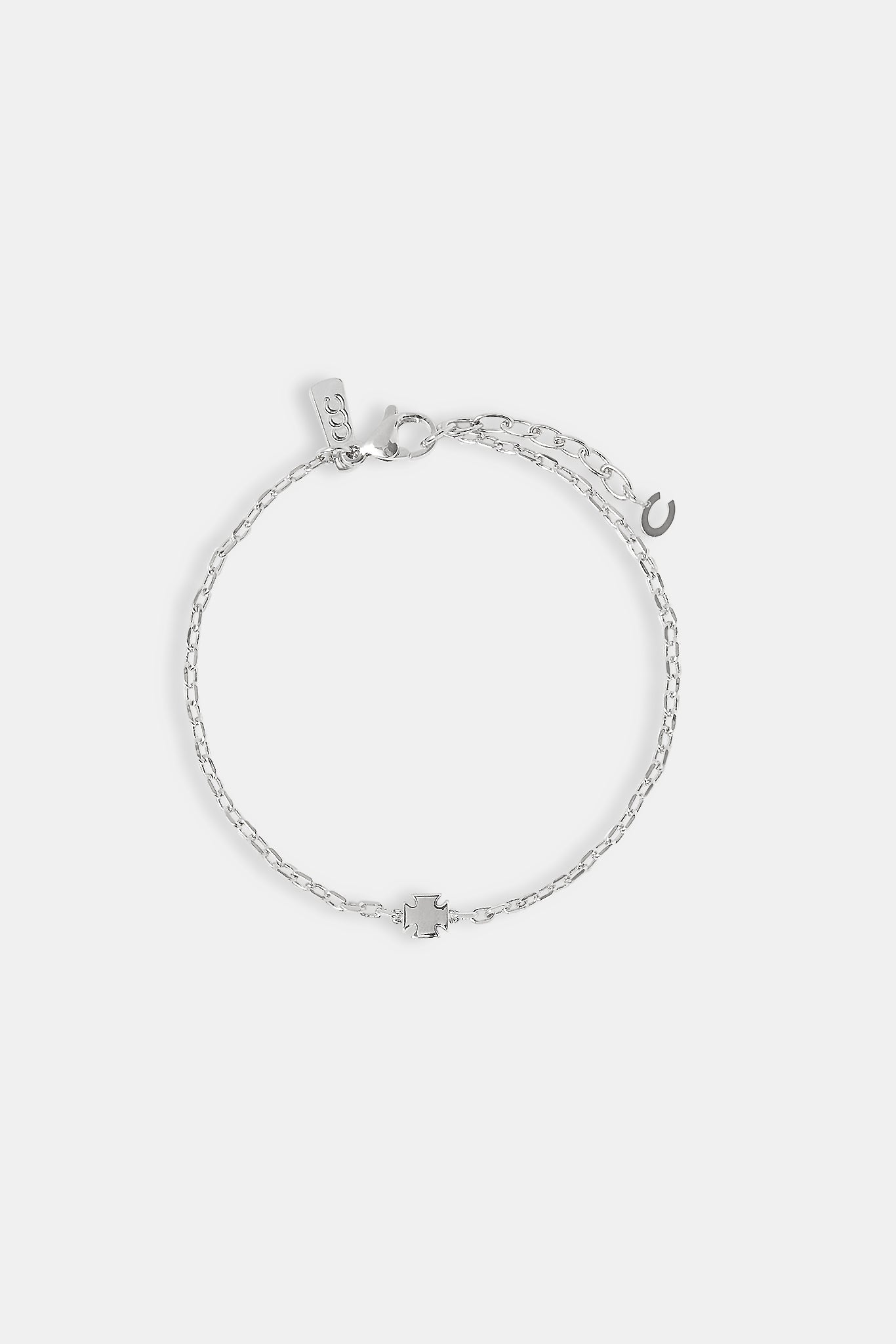 Iced Cross Centre Rolo Armband – 6 mm