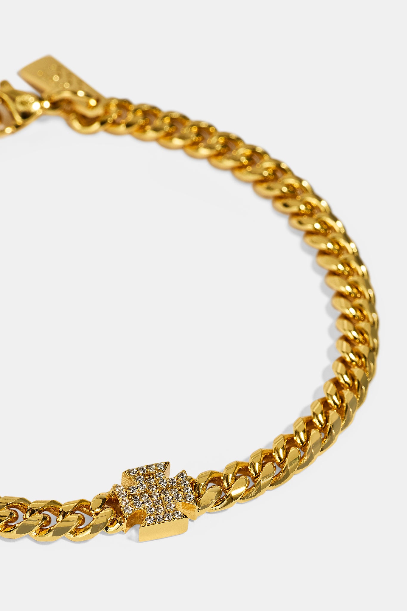 Iced Cross Miami Cuban Armband – 8 mm – Gold