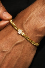 Iced Cross Miami Cuban Armband – 8 mm – Gold