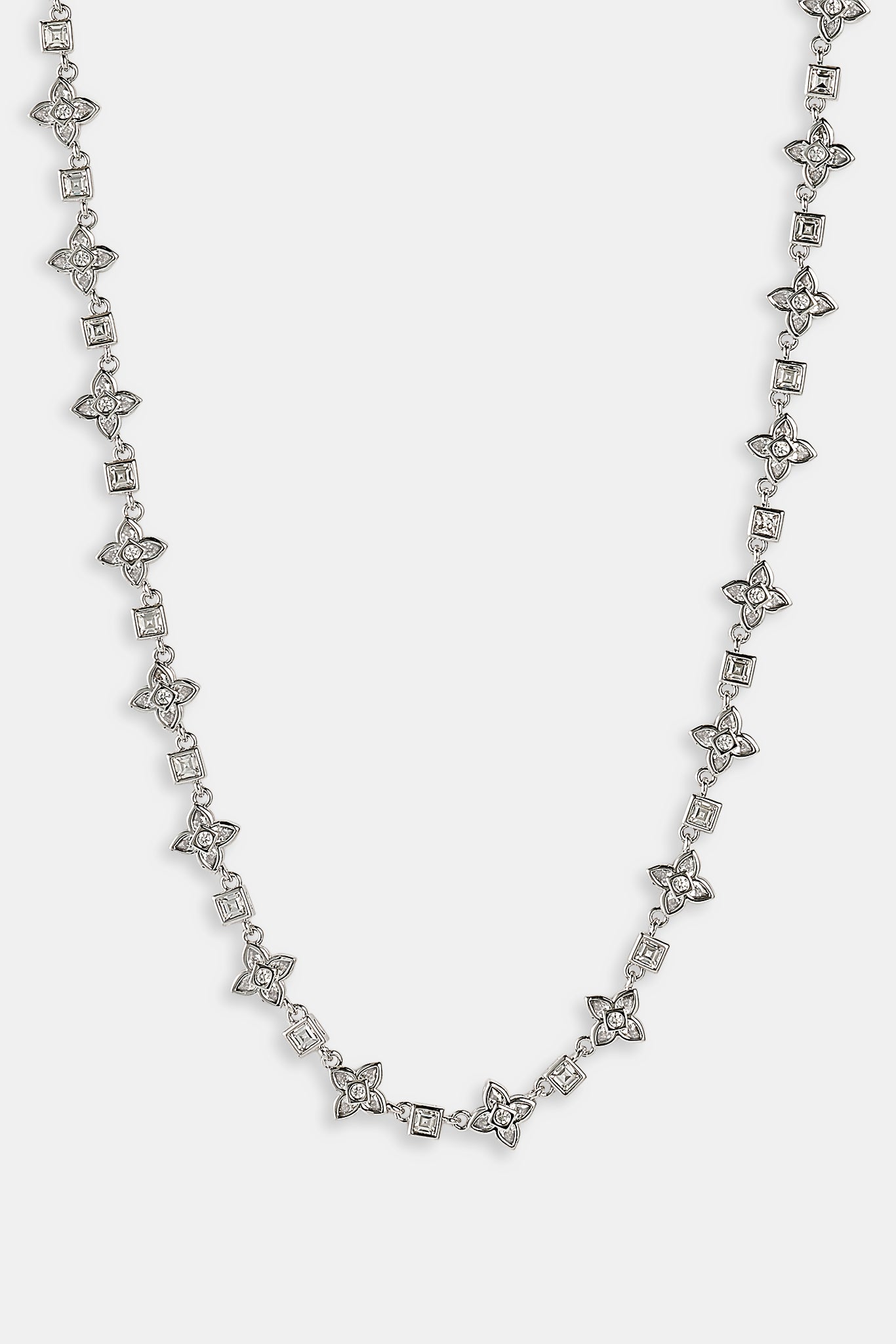 Kette mit Eiskreuzmotiv und quadratischem Stein – 8 mm