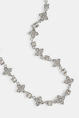 Iced Cross Motif & Square Stone Chain - 8mm