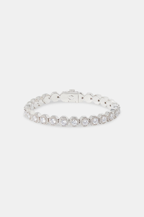 Iced Shape Cluster Tennis Bracelet - 6mm