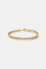 Eisstein-Kreuzarmband – 6 mm – Gold