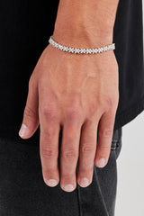 Iced Stone Cross Bracelet - 6mm